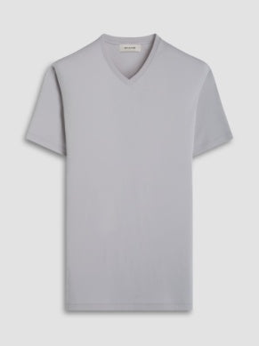 Bugatchi Holden Pima V-Neck T-Shirt - Platinum