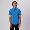 Bugatchi Ooohcotton Miles Short Sleeve Sport Shirt - Ocean