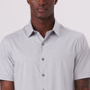 Bugatchi Ooohcotton Miles Short Sleeve Sport Shirt - Silver