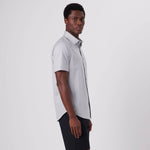 Bugatchi Ooohcotton Miles Short Sleeve Sport Shirt - Silver