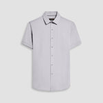 Bugatchi Ooohcotton Miles Short Sleeve Sport Shirt - Silver