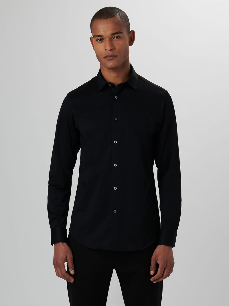 Bugatchi Ooohcotton Solid Sport Shirt - Black