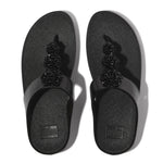 FitFlop Fino Beadie Button Metallic Sandals - Metallic Black
