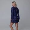 J Valdi Floral Crochet Scoop Neck Tunic Dress Coverup - Navy