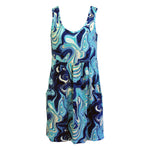 J Valdi Swirls Deep Pocket Dress Coverup - Blue Multi