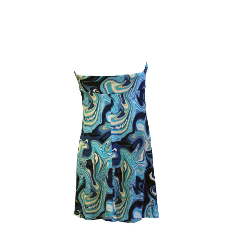 J Valdi Swirls Waterfall Dress Coverup - Blue Multi