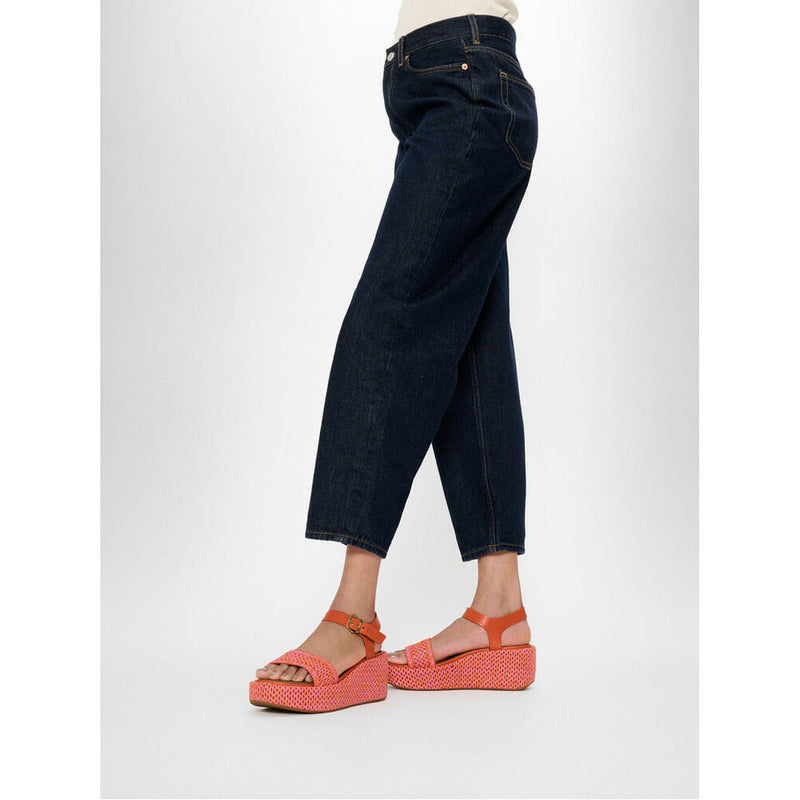 FitFlop Platfforms Woven Wedge Ankle Strap Sandals - Satsuma / Pink Perfect Mix