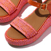 FitFlop Platfforms Woven Wedge Ankle Strap Sandals - Satsuma / Pink Perfect Mix