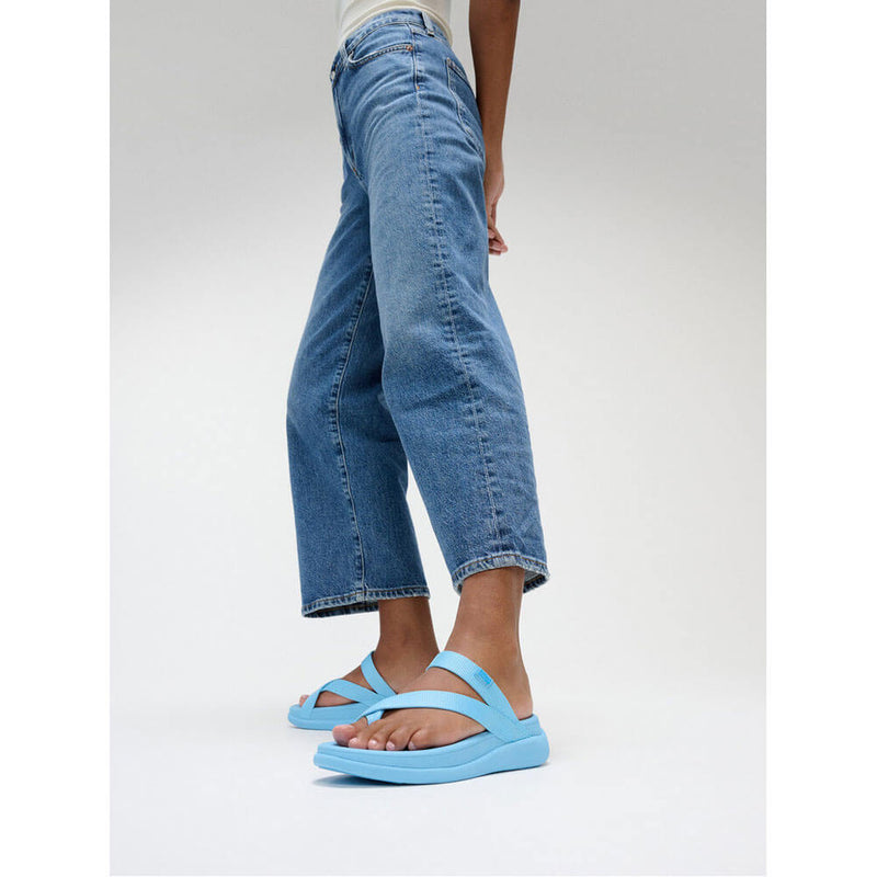 F-Mode Go Webbing Flatform Sling Sandals - Bondi Blue