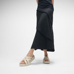 F-Mode Go Webbing Flatform Strappy Slides Sandals - Paris Beige