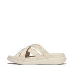 F-Mode Go Webbing Flatform Strappy Slides Sandals - Paris Beige