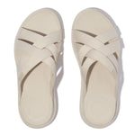 F-Mode Go Webbing Flatform Strappy Slides Sandals - Paris Beige