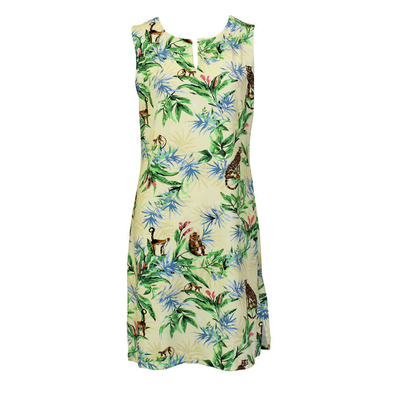 Kenny Dana Wildlife Palm Beach Shift Dress - Maize