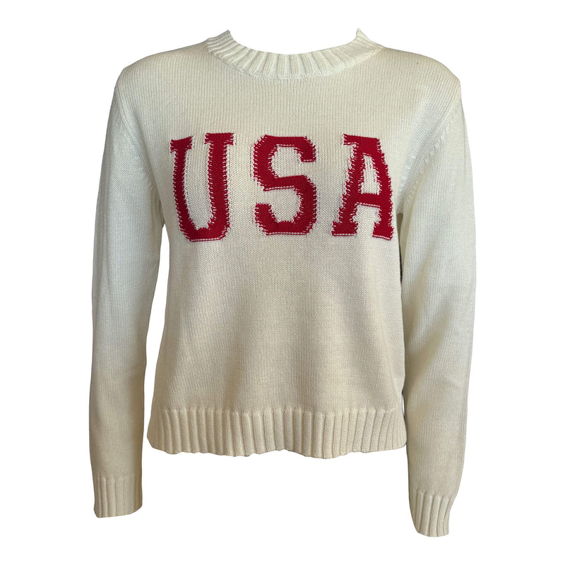 Alashan Women's Cotton Cashmere USA Reverse Jersey Crew Sweater in