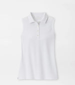Peter Millar Women's Banded Sport Mesh Sleeveless Button  Polo Shirt - White*
