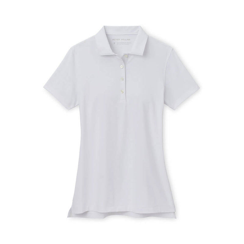 Peter Millar Women's Short Sleeve Button Polo Top - White