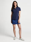 Peter Millar Women's Short Sleeve Button Polo Top - Navy