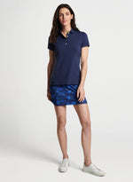 Peter Millar Women's Short Sleeve Button Polo Top - Navy