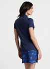 Peter Millar Women's Short Sleeve Button Polo Top - Navy