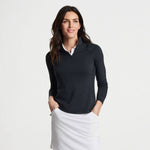 Peter Millar Women's Raglan Sleeve Perth Layer Quarter-Zip Pullover Sweater - Black*