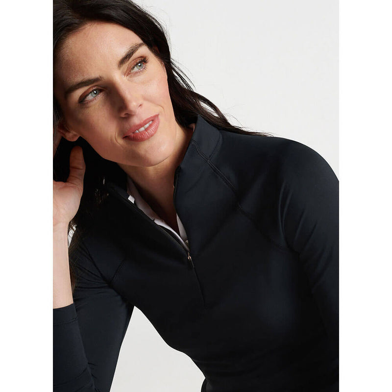 Peter Millar Women's Raglan Sleeve Perth Layer Quarter-Zip Pullover Sweater - Black*