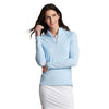 Peter Millar Women's Sugar Stripe Raglan Perth Layer Quarter-Zip Pullover Sweater - Cottage Blue*