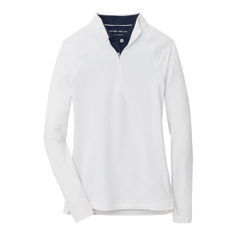 Peter Millar Women's Raglan Sleeve Perth Layer Quarter-Zip Pullover Sweater - White*