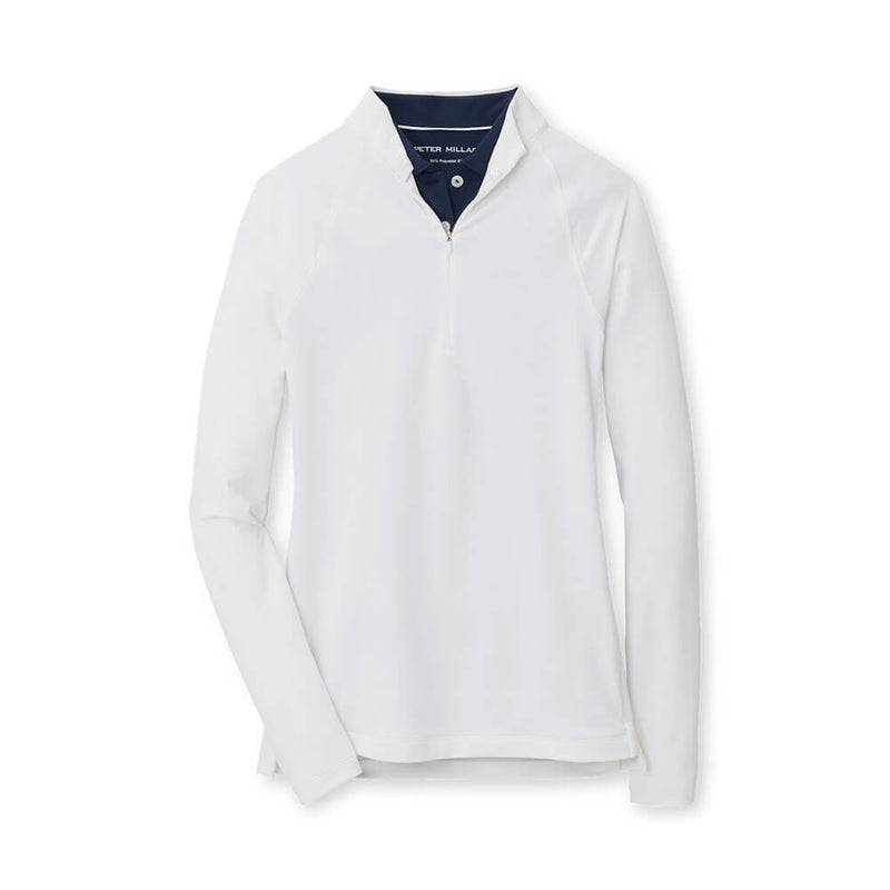 Peter Millar Women's Raglan Sleeve Perth Layer Quarter-Zip Pullover Sweater - White*
