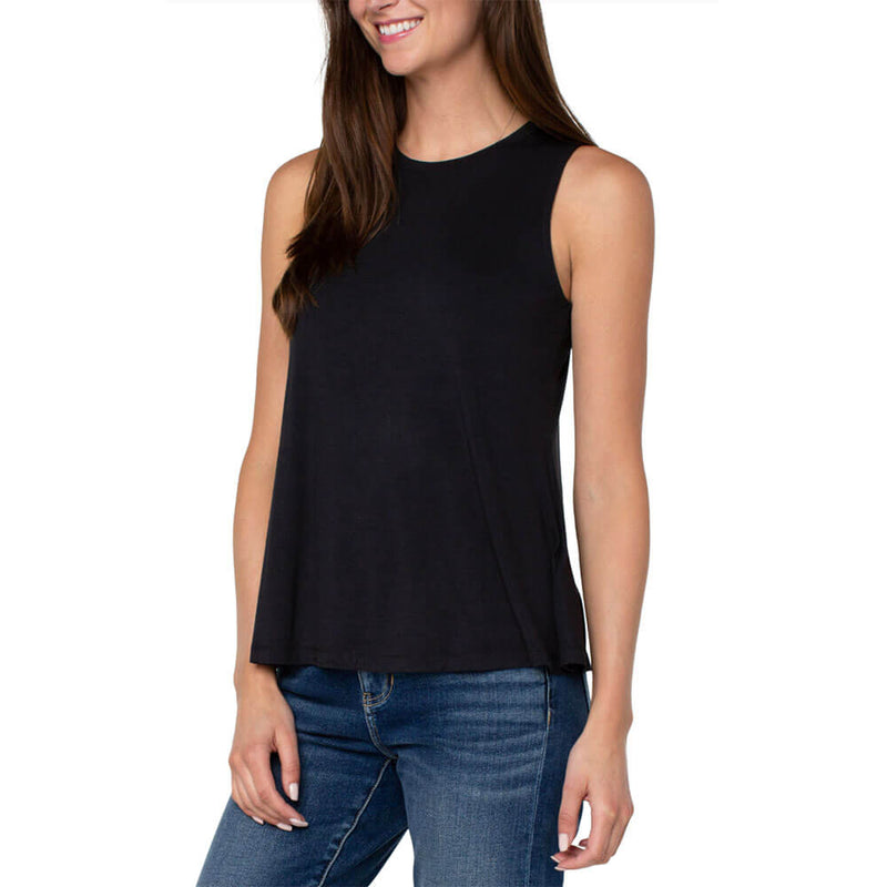 Liverpool Sleeveless Scoop Neck Tank Top - Black