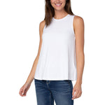 Liverpool Sleeveless Scoop Neck Tank Top - White