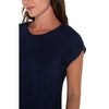 Liverpool Smocked Shoulder Scoop Neck Raglan Knit Top - Dark Navy