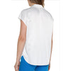 Liverpool Dolman Sleeveless Blouse With Collar And Button Front - White