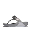 FitFlop Lulu Beaded Chain Leather Sandals - Silvereen
