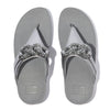 FitFlop Lulu Beaded Chain Leather Sandals - Silvereen