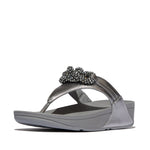 FitFlop Lulu Beaded Chain Leather Sandals - Silvereen