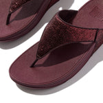FitFlop Lulu Crinkled Shimmer Sandals - Metallic Plumberry