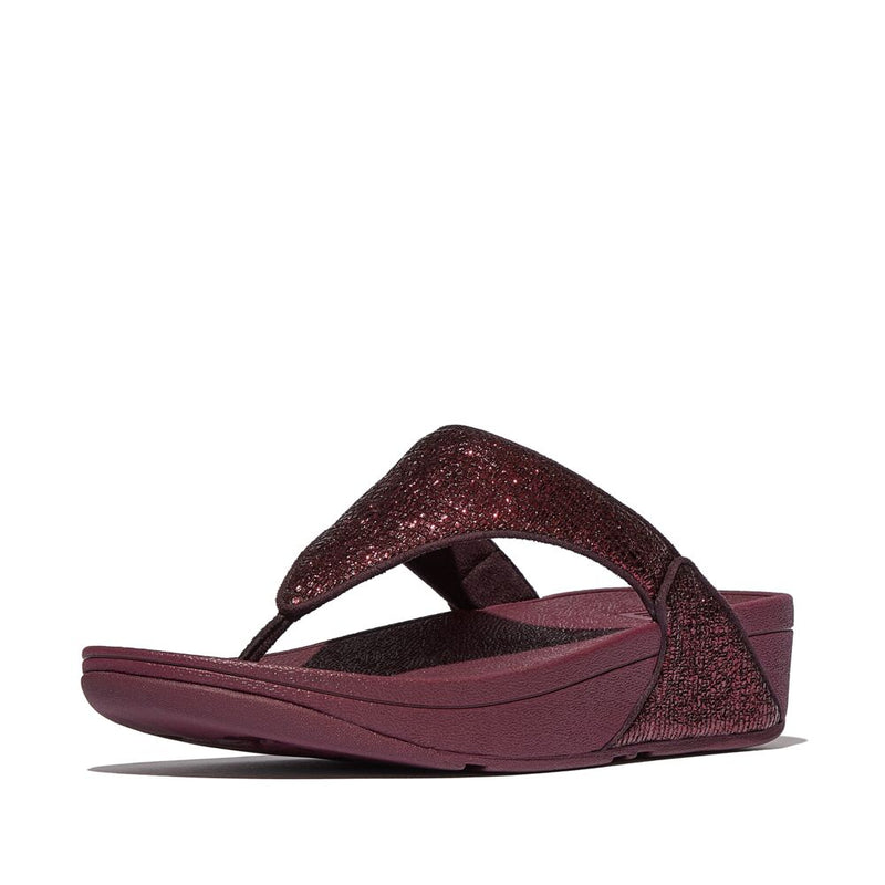 FitFlop Lulu Crinkled Shimmer Sandals - Metallic Plumberry