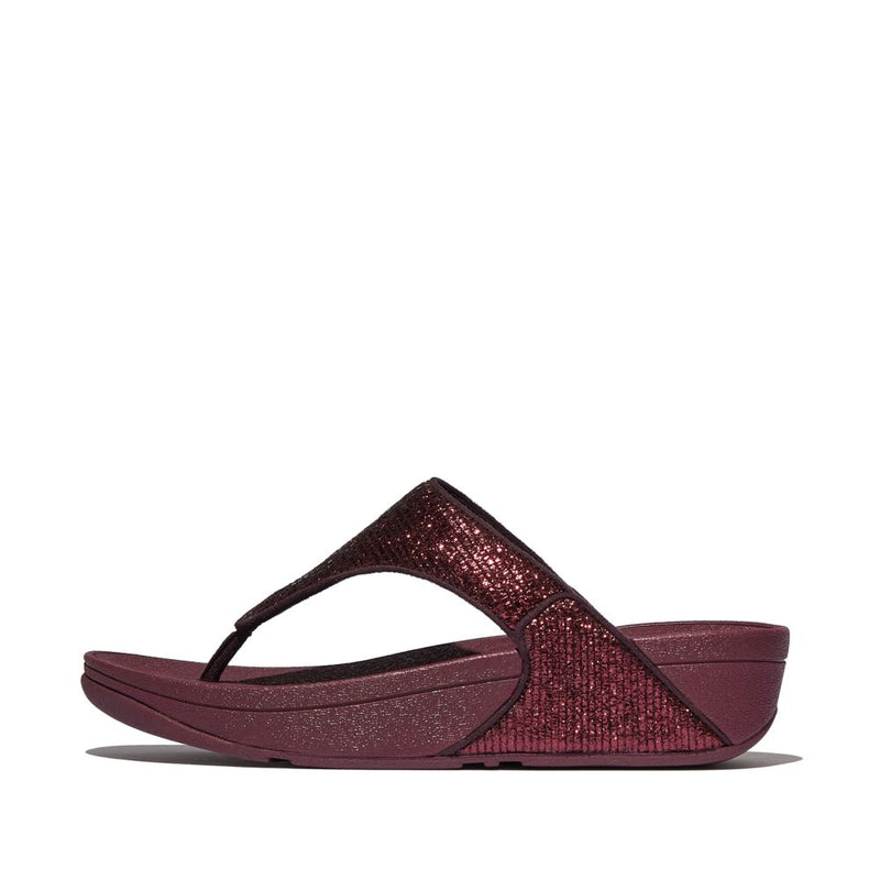 FitFlop Lulu Crinkled Shimmer Sandals - Metallic Plumberry
