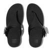 FitFlop Lulu Crystal Buckle Leather Sandals - All Black
