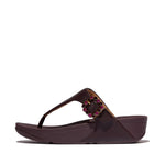FitFlop Lulu Crystal Buckle Leather Sandals - Plumberry