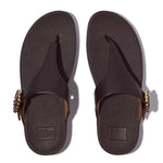 FitFlop Lulu Crystal Buckle Leather Sandals - Plumberry