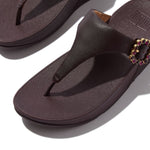 FitFlop Lulu Crystal Buckle Leather Sandals - Plumberry