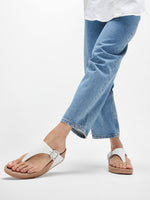FitFlop Lulu Crystal Buckle Leather Sandals - Urban White