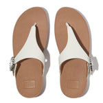 FitFlop Lulu Crystal Buckle Leather Sandals - Urban White