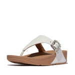 FitFlop Lulu Crystal Buckle Leather Sandals - Urban White