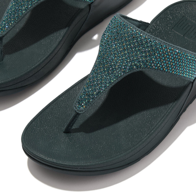 FitFlop Lulu Crystal Embellished Sandals in Steel Blue – Island Trends