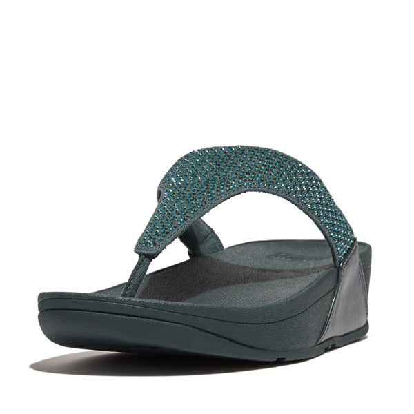 ルルです FitFlop Lulu Crystal Embellished Sandals in Steel Blue – Island Trends