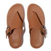 FitFlop Lulu Resin Buckle Leather Sandals - Deep Tan