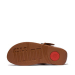 FitFlop Lulu Resin Buckle Leather Sandals - Deep Tan