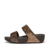 FitFlop Lulu Metallic Slide Sandals - Chocolate Metallic